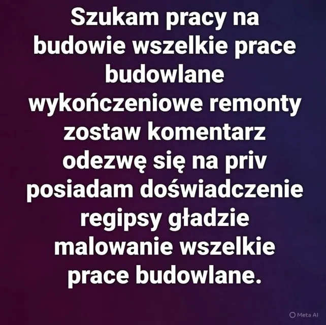 Szukam pracy na budowie