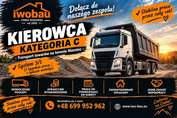 Kierowca kat.  C na wywrotkę od zaraz potrzebny