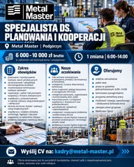 Specjalista ds. planowania i kooperacji