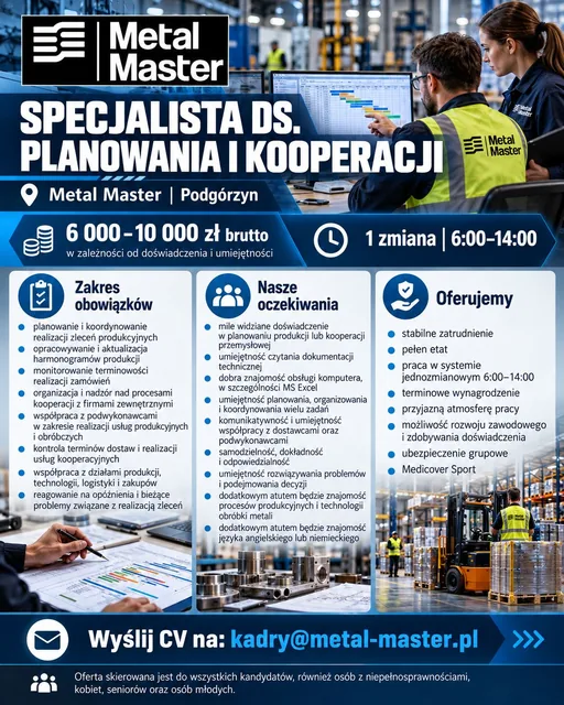 Specjalista ds. planowania i kooperacji