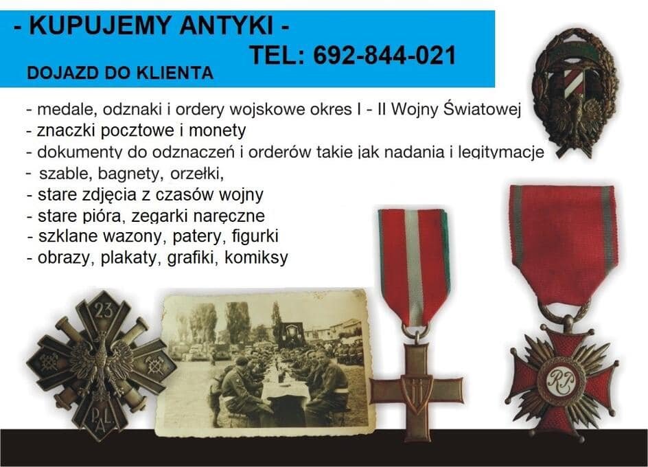 Kupujemy medale wojskowe, monety, znaczki, stare zdjęcia, pocztówki
