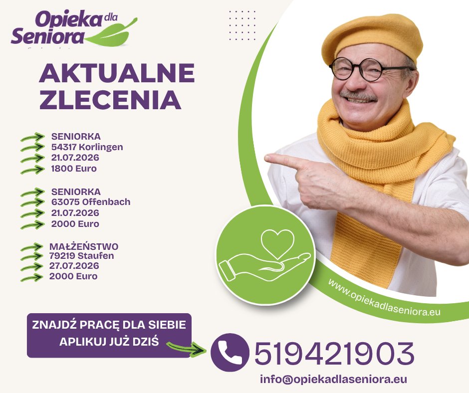 🍃Opiekunka do starszej Pani  🏠54317 Korlingen