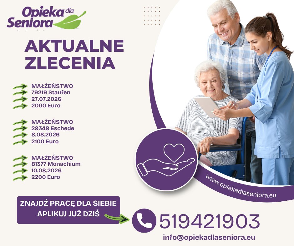 🍃Opiekunka do Małżeństwa  🏠79219 Staufen / Badenia- Wirtembergia 📅Od 27.07.2026