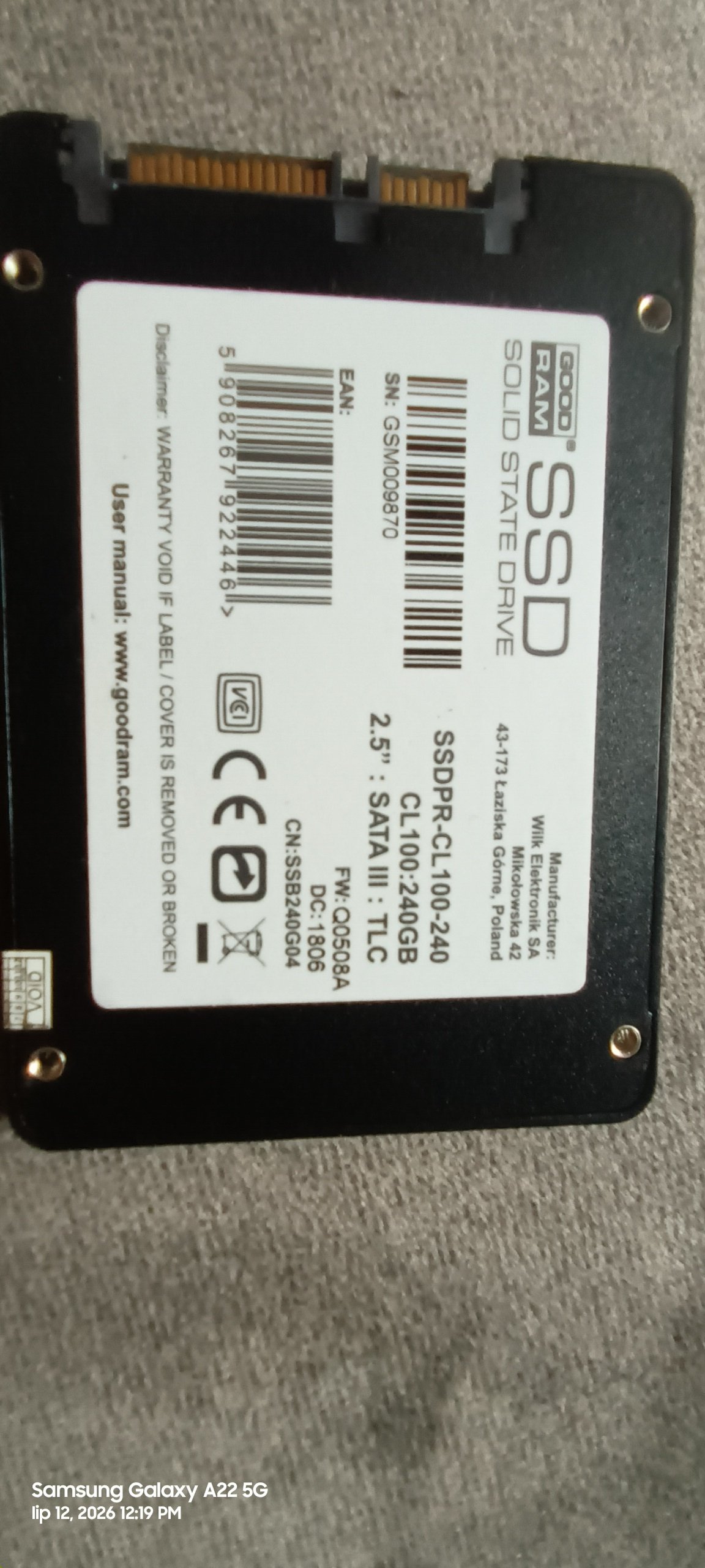Dysk sata SSD 240 GB