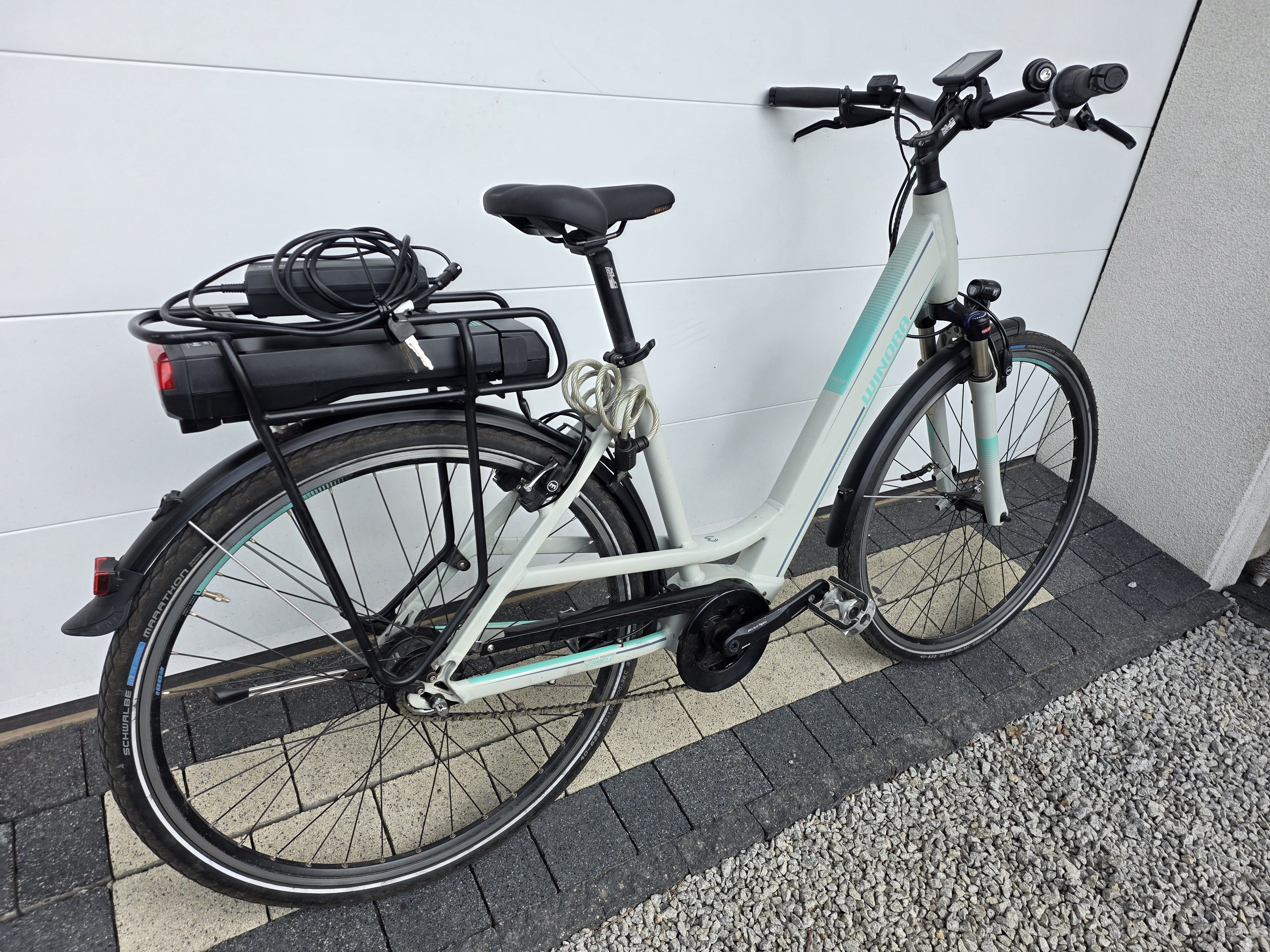 Rower elektryczny WINORA Y380.F-400Wh,8 biegów NEXUS,ledy,MAGURA-MEGA