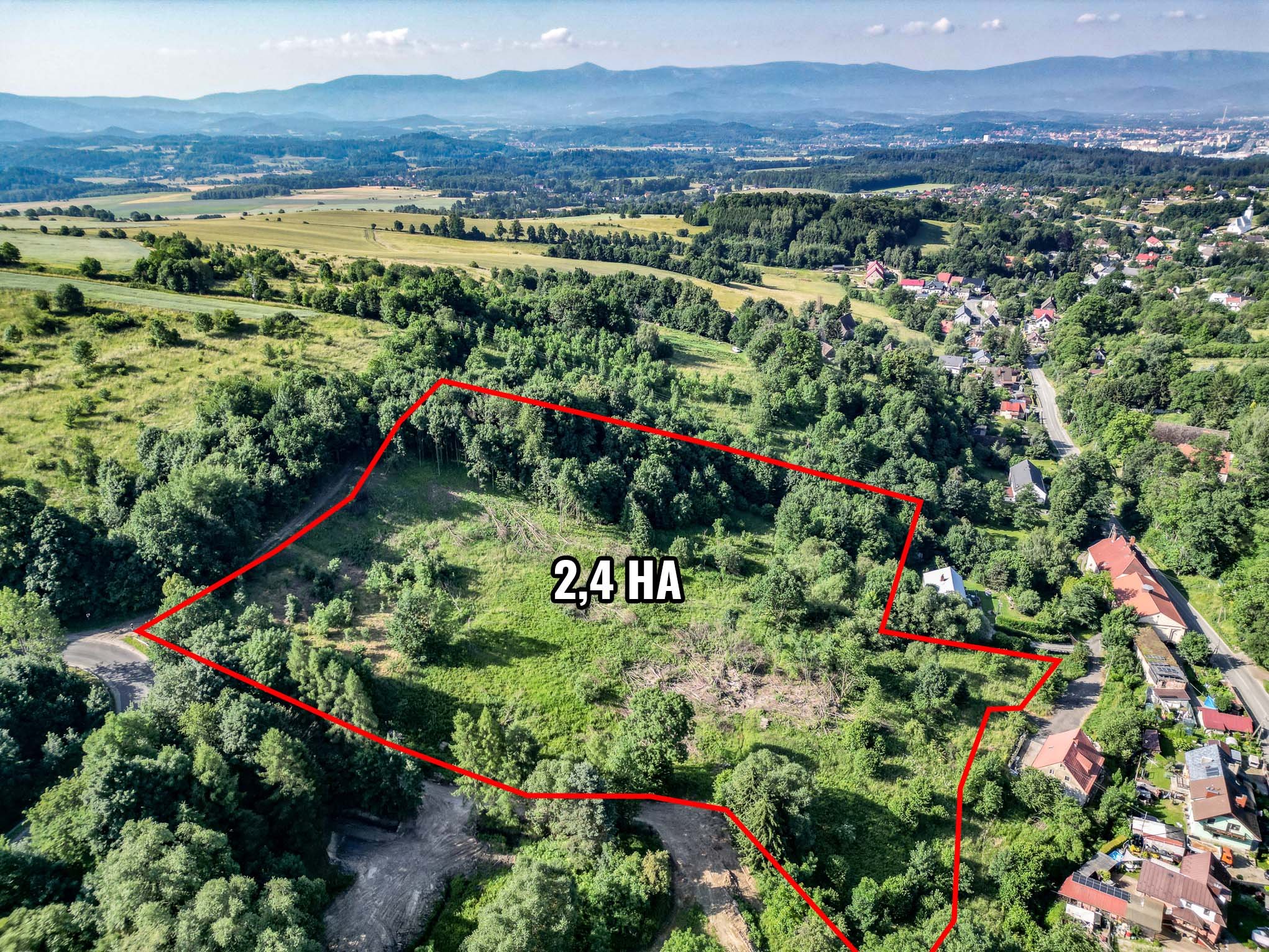 Widokowa działka 2,42 ha - Dziwiszów