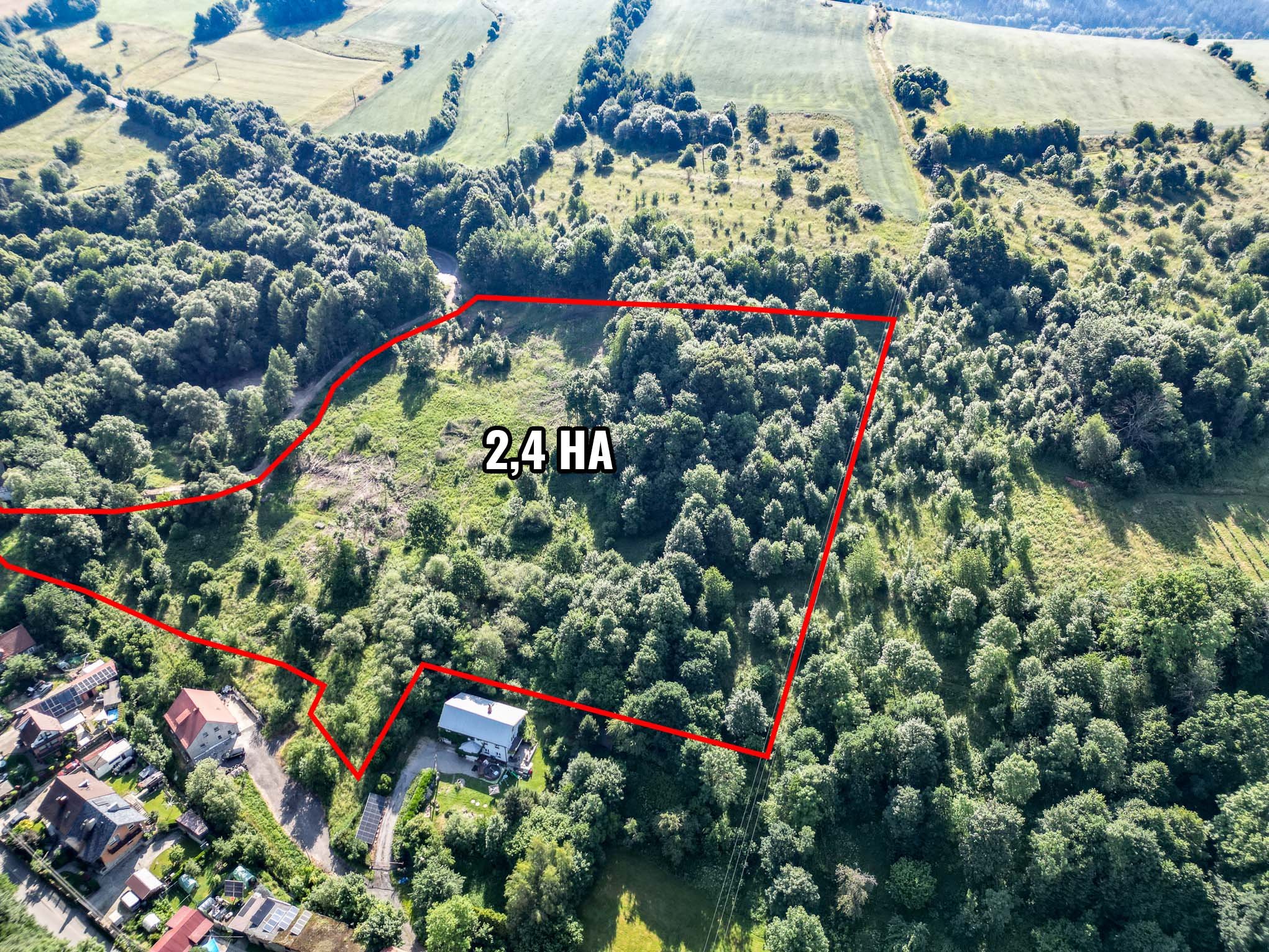 Widokowa działka 2,42 ha - Dziwiszów
