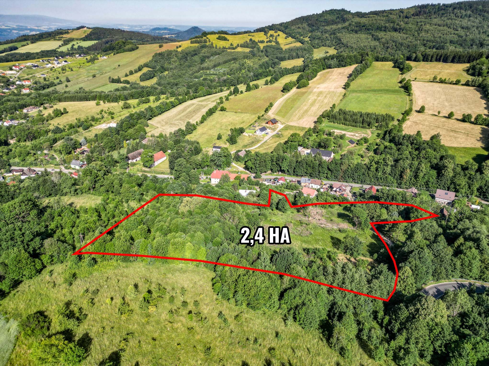 Widokowa działka 2,42 ha - Dziwiszów