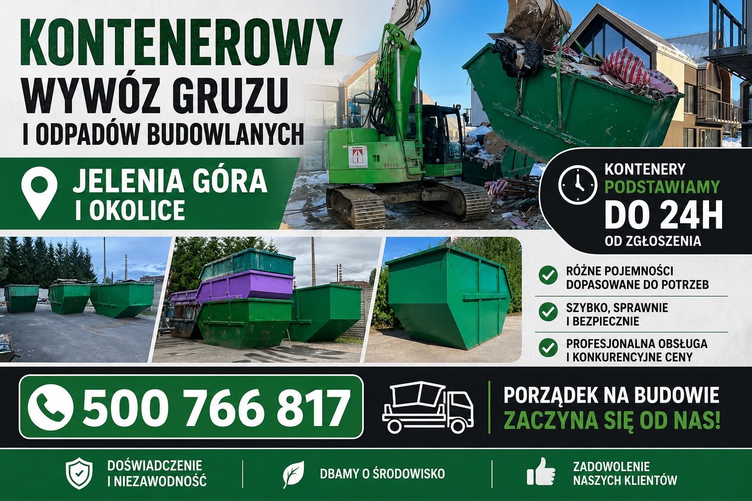 Kontenerowy wywóz gruzu i odpadów budowlanych Kontenery