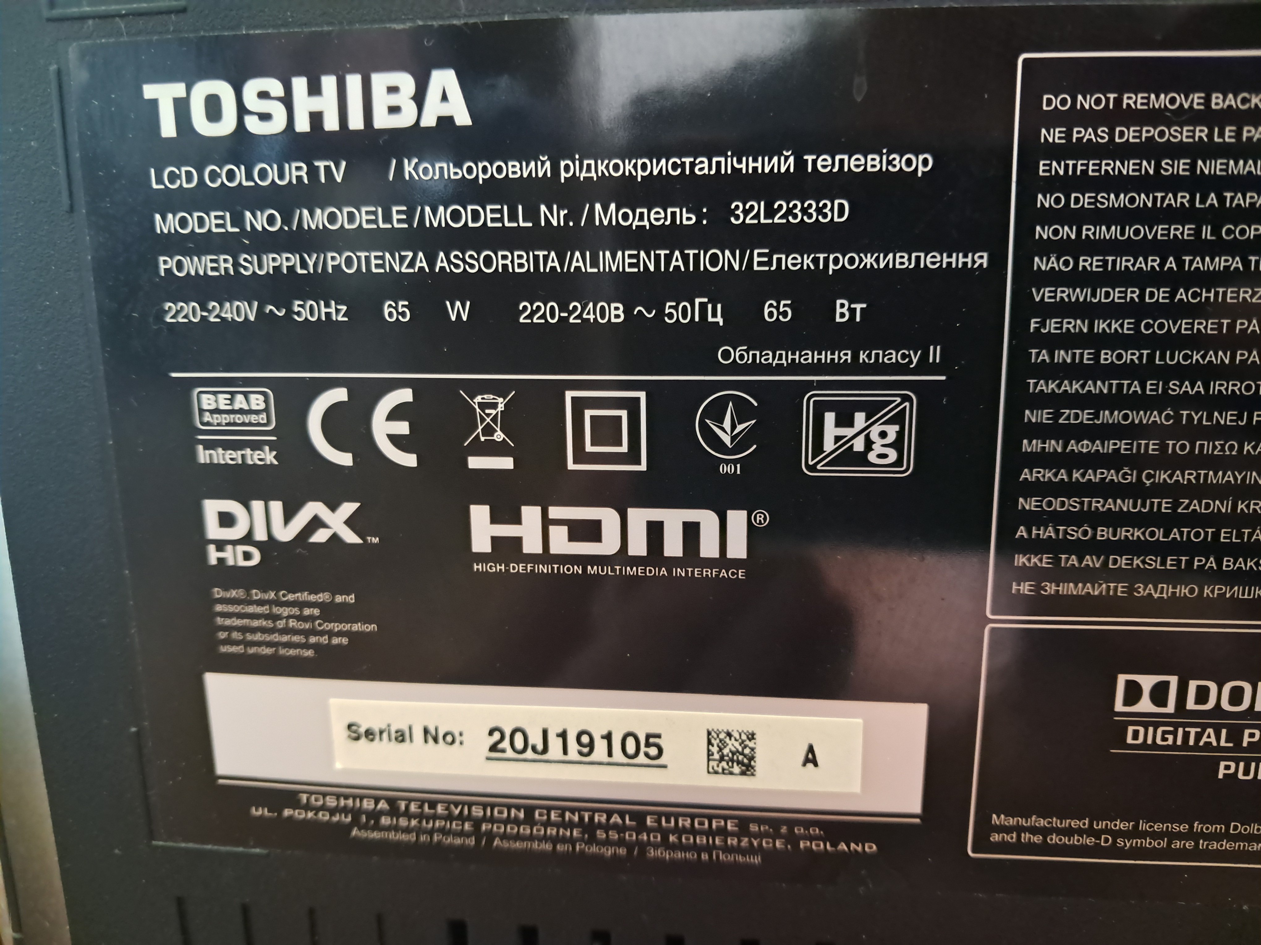 Telewizor TOSCHIBA 32cale