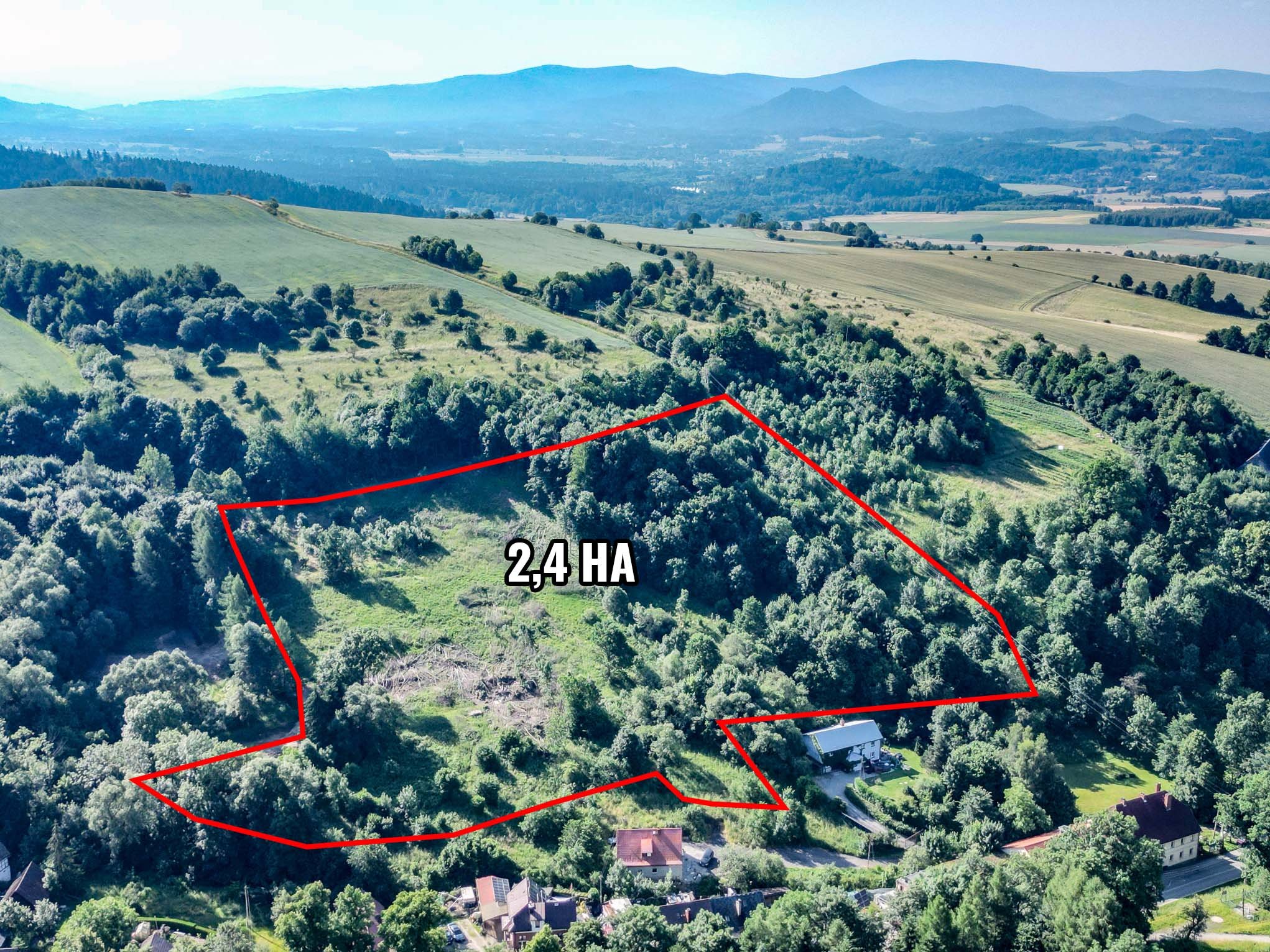 Widokowa działka 2,42 ha - Dziwiszów
