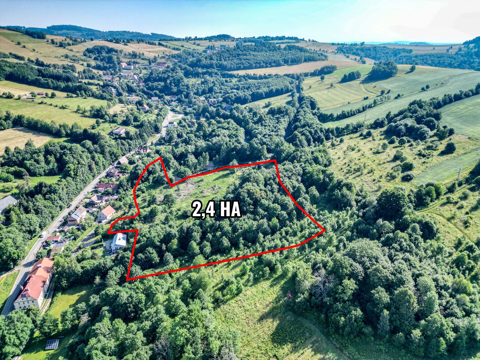 Widokowa działka 2,42 ha - Dziwiszów