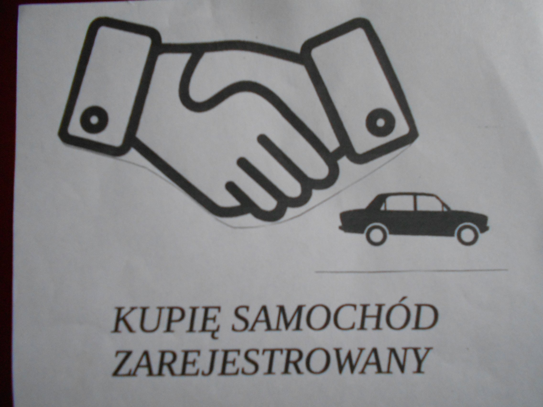 Kupię Samochód zarejestrowany w cenie do 5 tyś