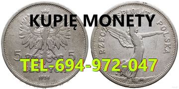 Kupię MONETY srebrne,złote,okolicznościowe
