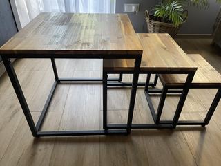 Zestaw trzech ław 50/40/30, dąb aristan