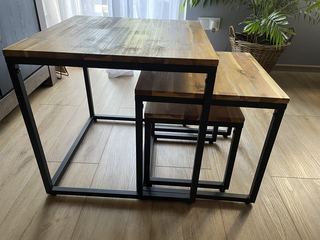 Zestaw trzech ław 50/40/30, dąb aristan