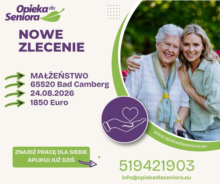🍃Zlecenie do Małżeństwa  🏠65520 Bad Camberg 📅Od 24.08.2026