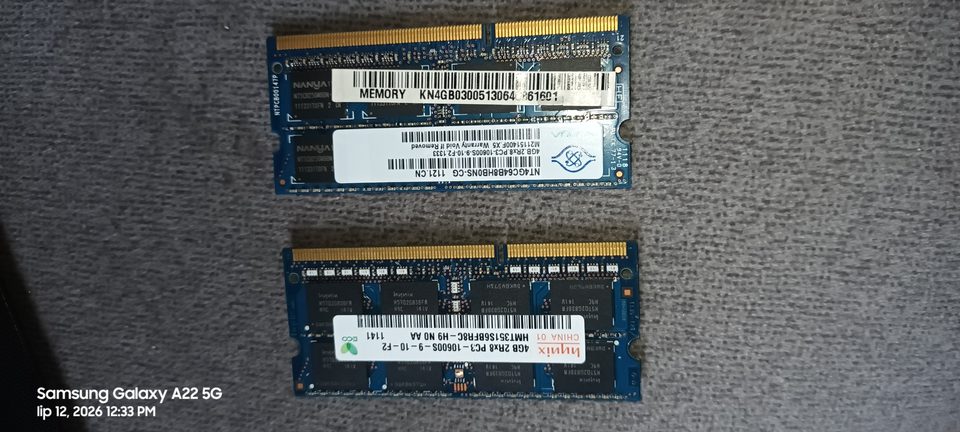 Pamięć RAM ddr3 pc3 4gb +4gb