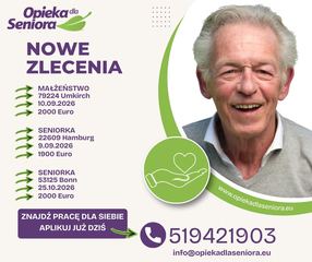 🍃Zlecenie do Seniorki  🏠 22609 Hamburg  📅Od 9.09.2026