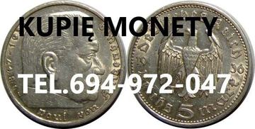 Kupię MONETY kolekcje monet srebrne,złote,okolicznościowe oraz ANTYKI,MILITARIA kontakt 694972047