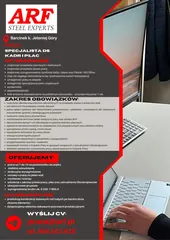 •	Specjalista ds. Obsługi Klienta Międzynarodowego z językiem niemieckim •	Specjalista ds. Kadr i Płac •	Referent ds. Kadr i Płac